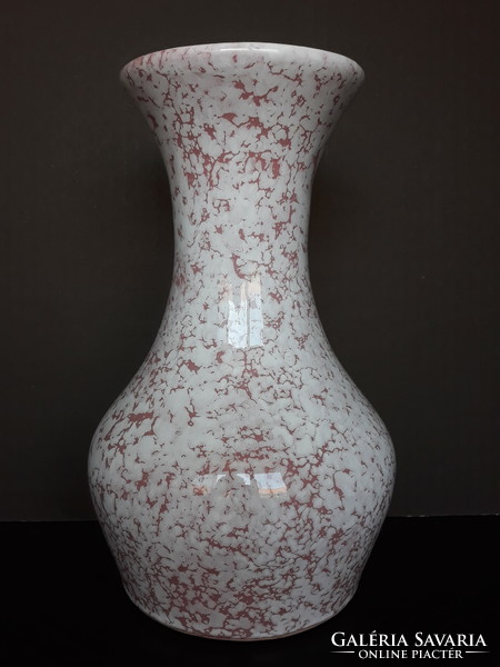 Retro iparművész kerámia váza rózsaszínes márványos mintával