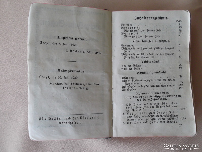 Antik német gótbetűs imakönyv eladó! 1920