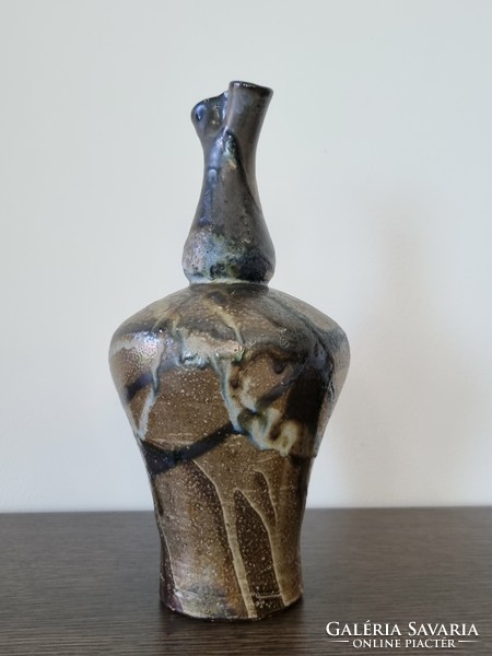 Special sammot clay vase, unique color and design - 31 cm