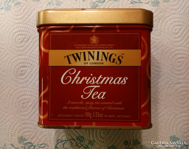 Régi angol Twinings tea doboz, teatartó fém doboz