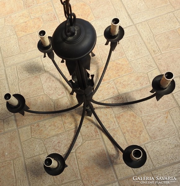 Old iron 6-branch chandelier