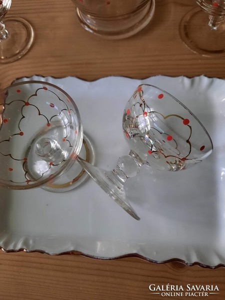 Retro midcentury style glass drink set from around 1960s (without tray — the price