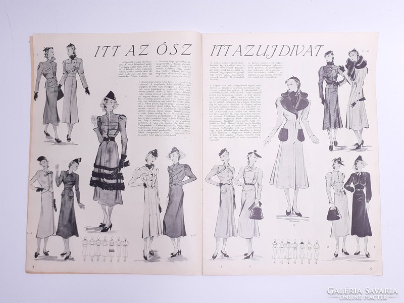 Régi újság 1937 ősz Az Új Idők Divatlapja