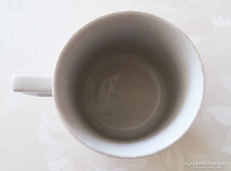 Régi Zsolnay porcelán bögre virágos teás csésze 9 cm