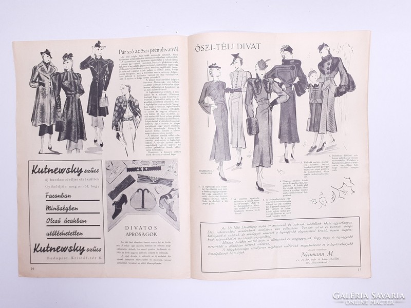 Old newspaper Autumn 1936 is the fashion magazine of the new times