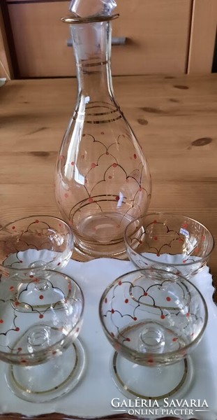 Retro midcentury style glass drink set from around 1960s (without tray — the price