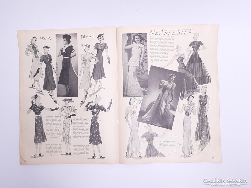Old newspaper Summer 1938 is the fashion magazine of new times in the year of St. Stephen