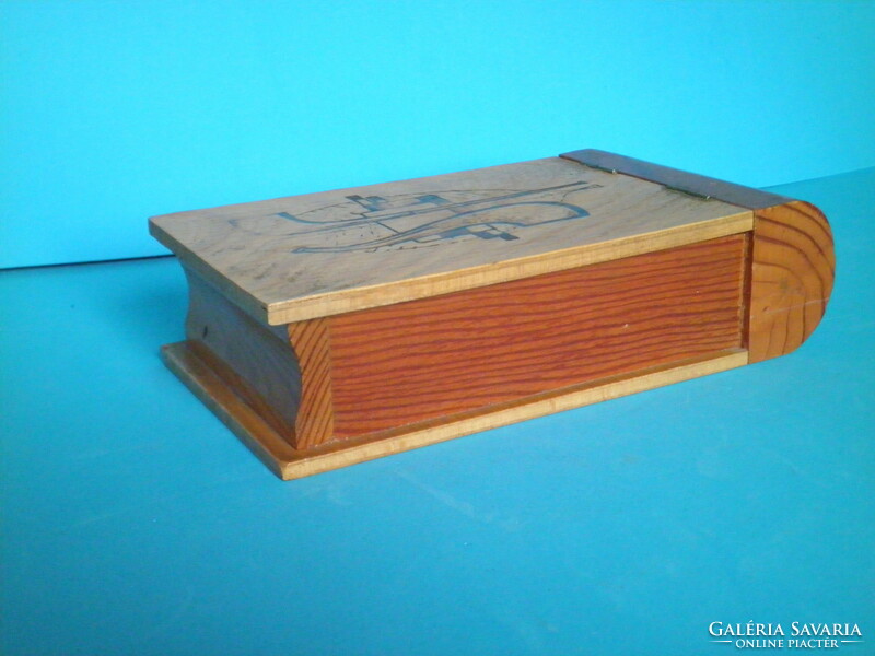 Old wooden checkered pattern box