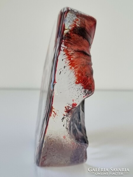 Mats jonasson (maleras) Swedish designer custom crystal sculpture-rare, collectible glass work (15 cm)