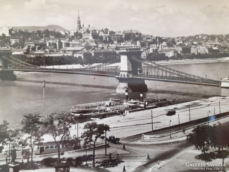 Old postcard budapest chain bridge photo postcard