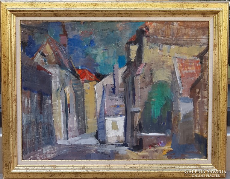 Ism. Painter: street detail, 60x80 cm., Circa 1970