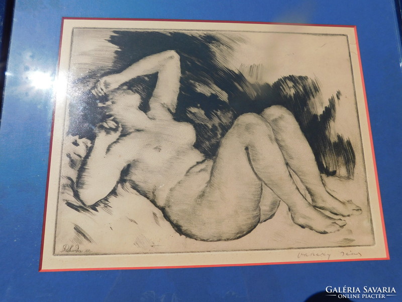 Vaszary János: Női akt,"Ébredés" rézkarc,1920 k.