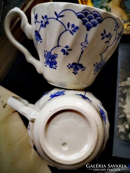 English faience cup with blue indigo pattern