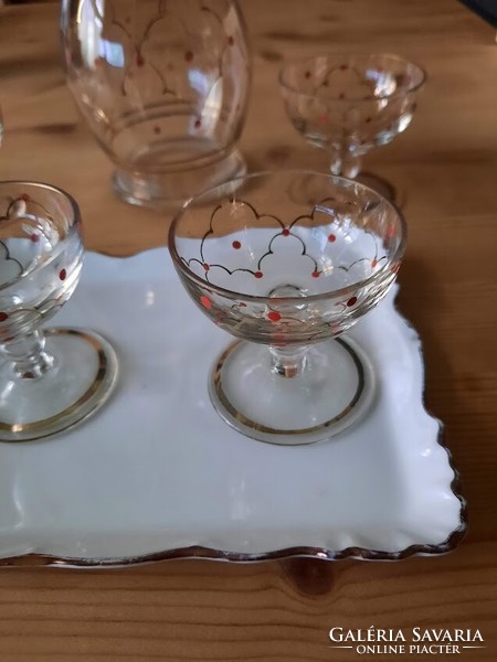 Retro midcentury style glass drink set from around 1960s (without tray — the price