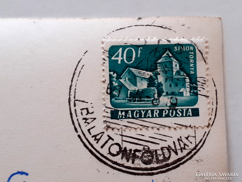 Régi képeslap 1961 Balatonföldvár üdülők kikötő fotó levelezőlap