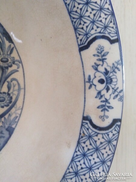 Cobalt blue crane pattern - ceramic bowl / antique character