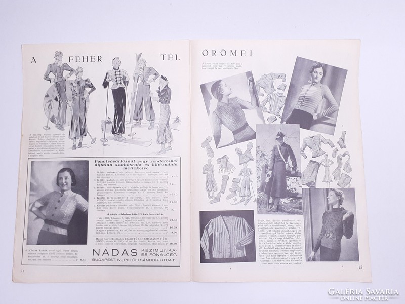 Old 1936 winter newspaper is the fashion magazine of the new times