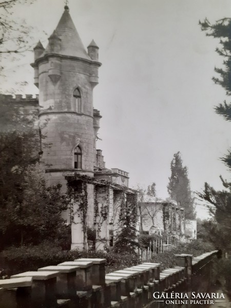 Old postcard Balaton-eyed owl castle photo postcard