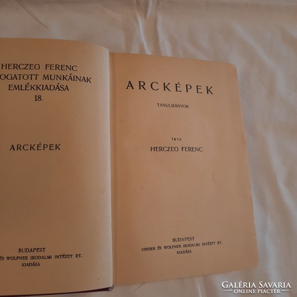Commemorative edition of selected works of Ferenc Herczeg 1933 portraits /studies/ 18/20. Volume