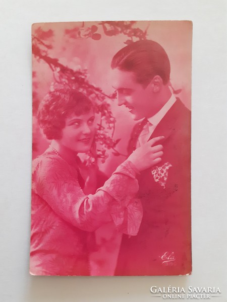 Old postcard 1931 romantic couple photo ela postcard