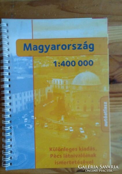 Hungary car atlas with the sights of Pécs, negotiable