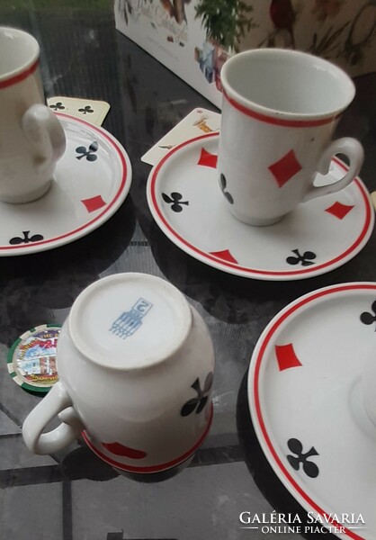 Zsolnay French card coffee set.