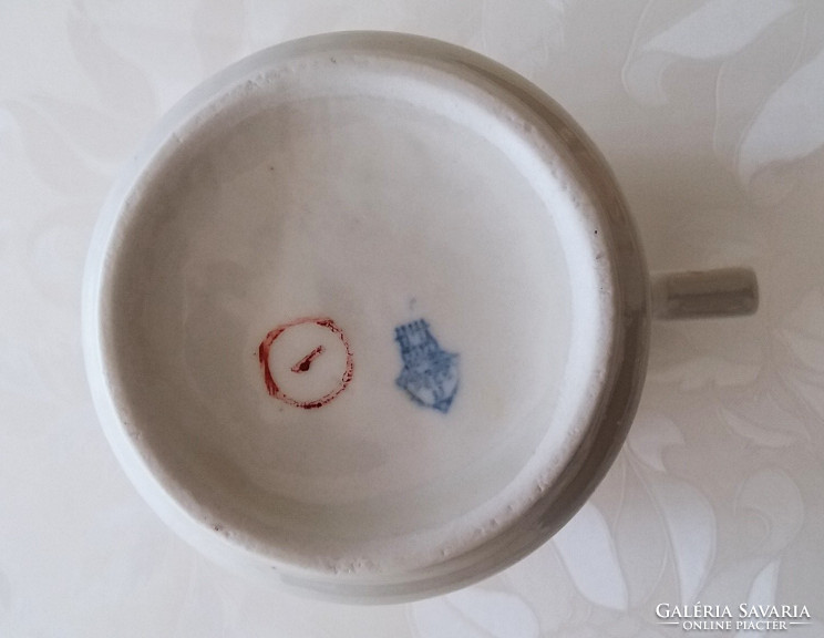 Old Zsolnay porcelain floral mug wildflower tea cup 9.5 Cm