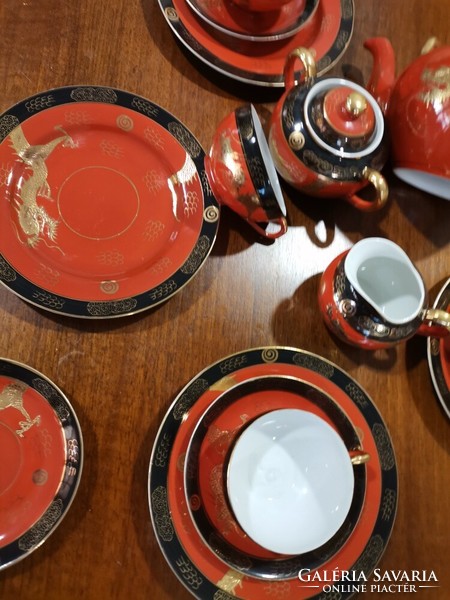 Sárkányos Kínai porcelán teskészlet