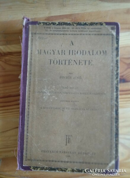 Pintér: A magyar irodalom története, 1928-as kiadás, Alkudható