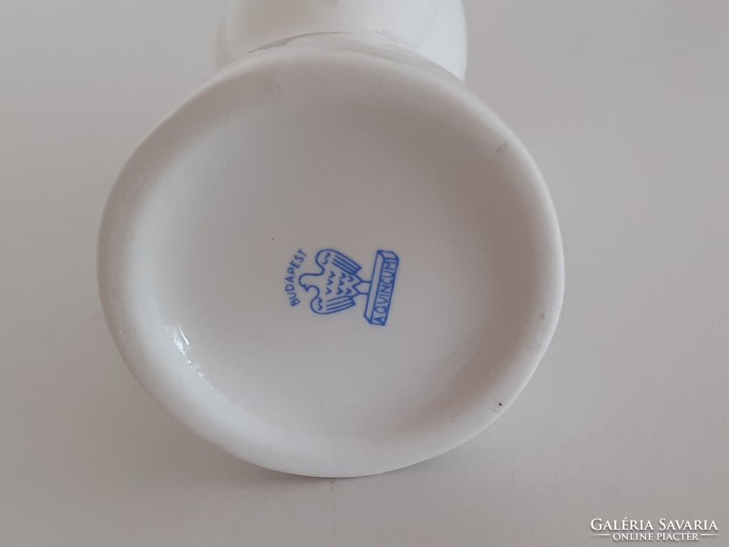 Old aquincum porcelain mini vase with leaf pattern