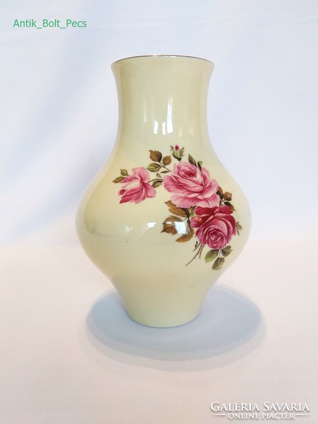 Zsolnay 17cm. rózsaszínű Rózsás váza