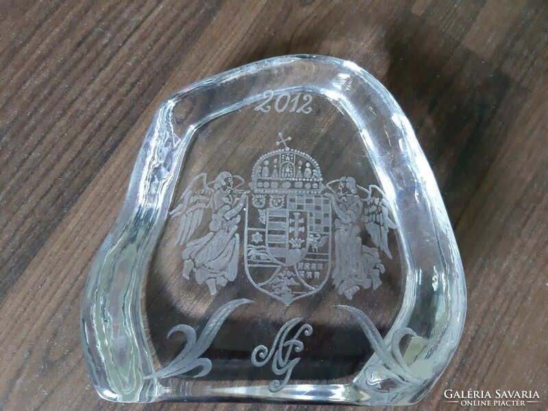 Hungarian coat of arms crystal weight