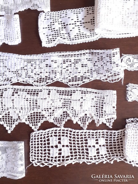 Old Crochet White Folk Lace Stripes Lace Gise Shelf Strips Furniture Ornament