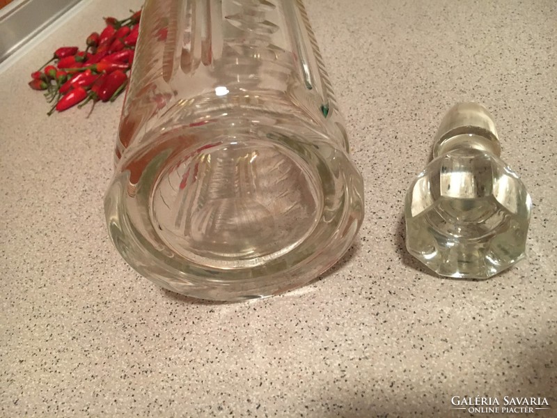 Bieder glass with a beautiful cutting and original plug
