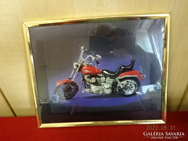 Harley Davidson Engine - Wall Picture in Gold Frame. He has! Jókai.
