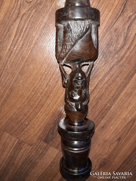 African wooden candlestick