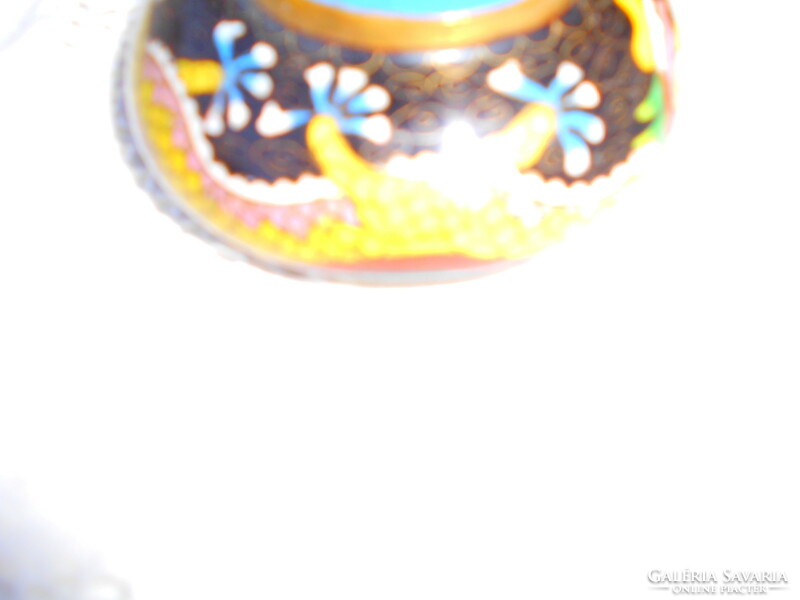 Antique dragon motif cloissoné enamel, compartmental enamel bowl