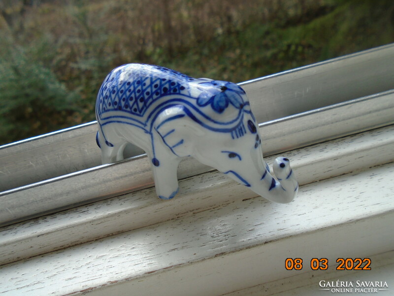 Cobalt blue hand painted lucky elephant