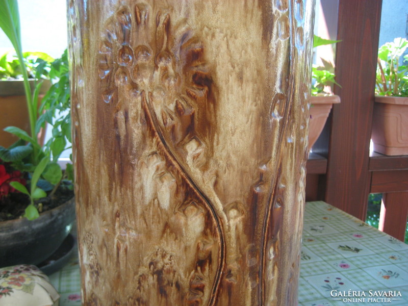 Zsolnay   ,pirogranit  padló váza  , 56 cm