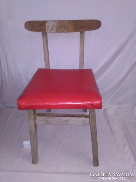 Retro small chair with artificial leather seat, backrest, children's chair, children's chair