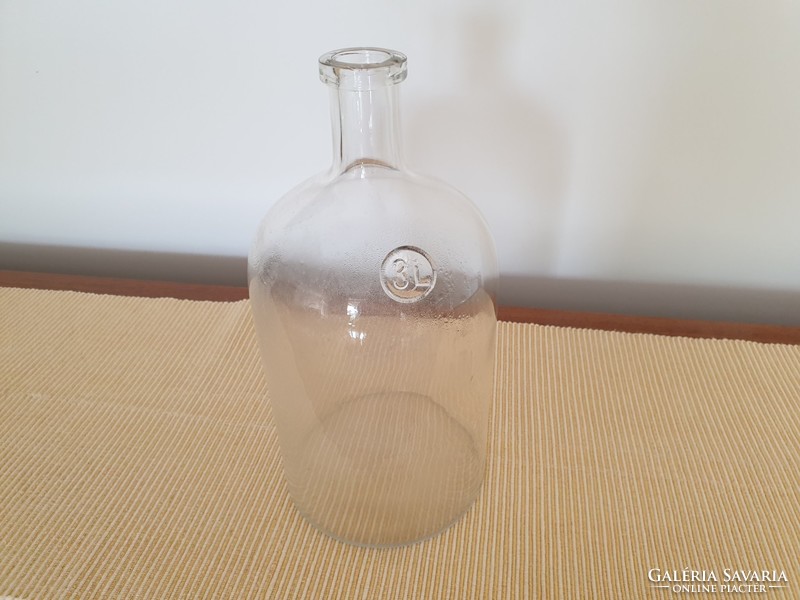 Régi vintage pecsétes üveg 3 L 29cm