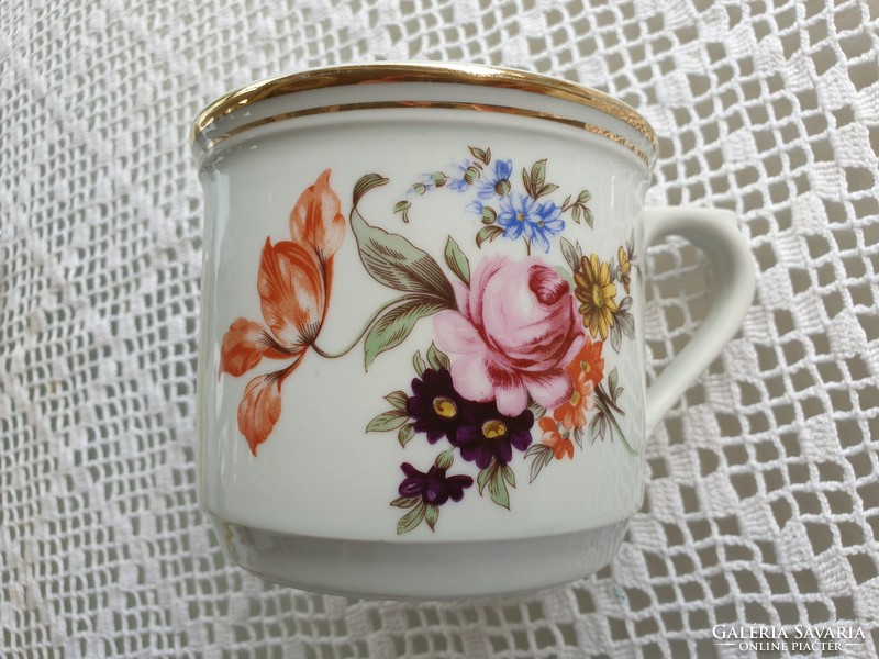 Old porcelain mug, large floral cup