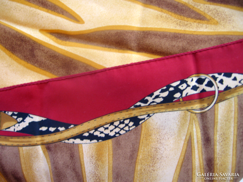 Scarf with baroque brown-burgundy waistband italy
