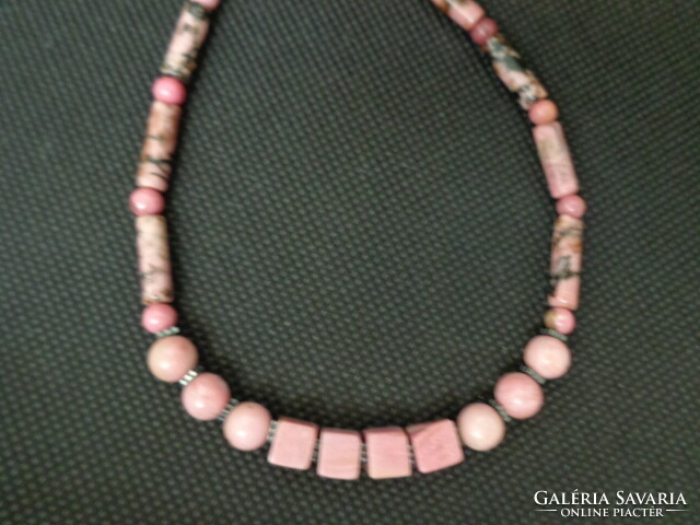 Rhodonite mineral necklace