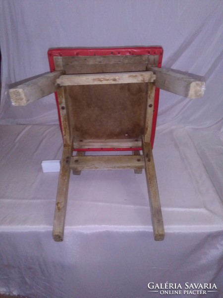 Retro small chair with artificial leather seat, backrest, children's chair, children's chair
