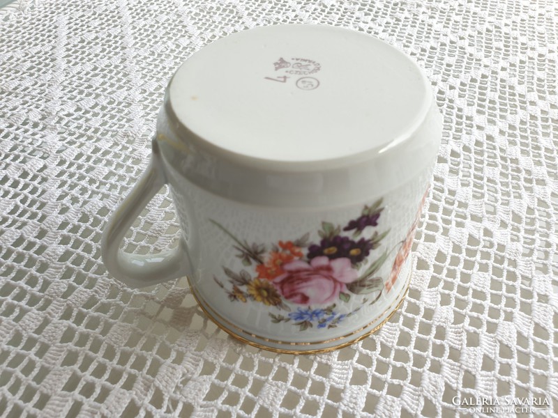 Régi porcelán bögre nagy méretű virágos csésze