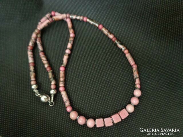 Rhodonite mineral necklace