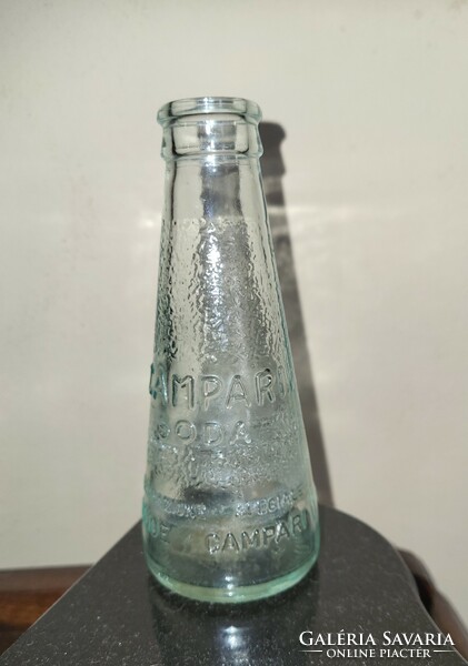 Fortunato Depero Campari soda üveg, palack, 1970-es évekből, sérülésmentes, szódásüveg
