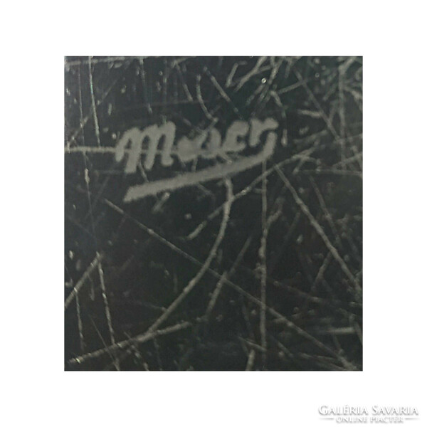 Moser fekete váza - mitológiai jelenettel - M1045