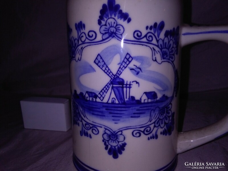 Dutch windmill ceramic beer mug
